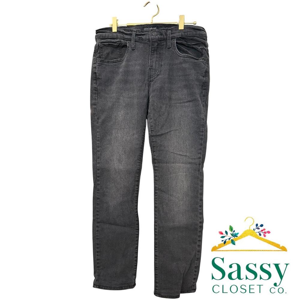 Lucky Brand 110 Black Slim Straight Jeans Stretch Denim Women’s Sz 30 EUC